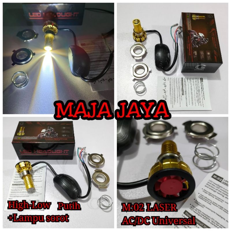 LAMPU UTAMA PROJIE MINI LASER SUPER TERANG GOZIMA LAMPU MOTOR DAN MOBIL WARNA PUTIH HALOGEN PUTIH DE