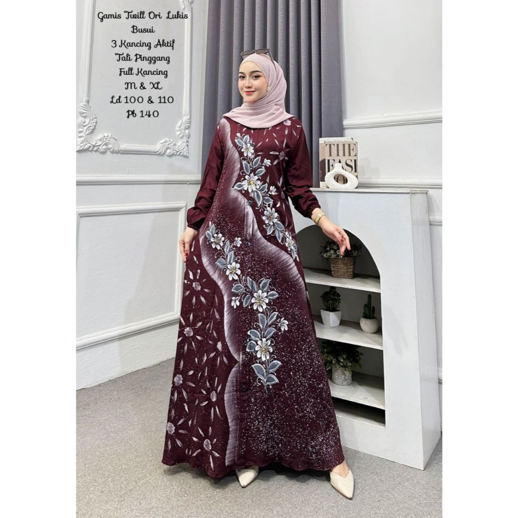 ARIEFA BATIK - PROMO HARI INI GAMIS RAYON CANDI MEKAR SIZE M | GAMIS CANDI MEKAR | GAMIS TWILL ORI |