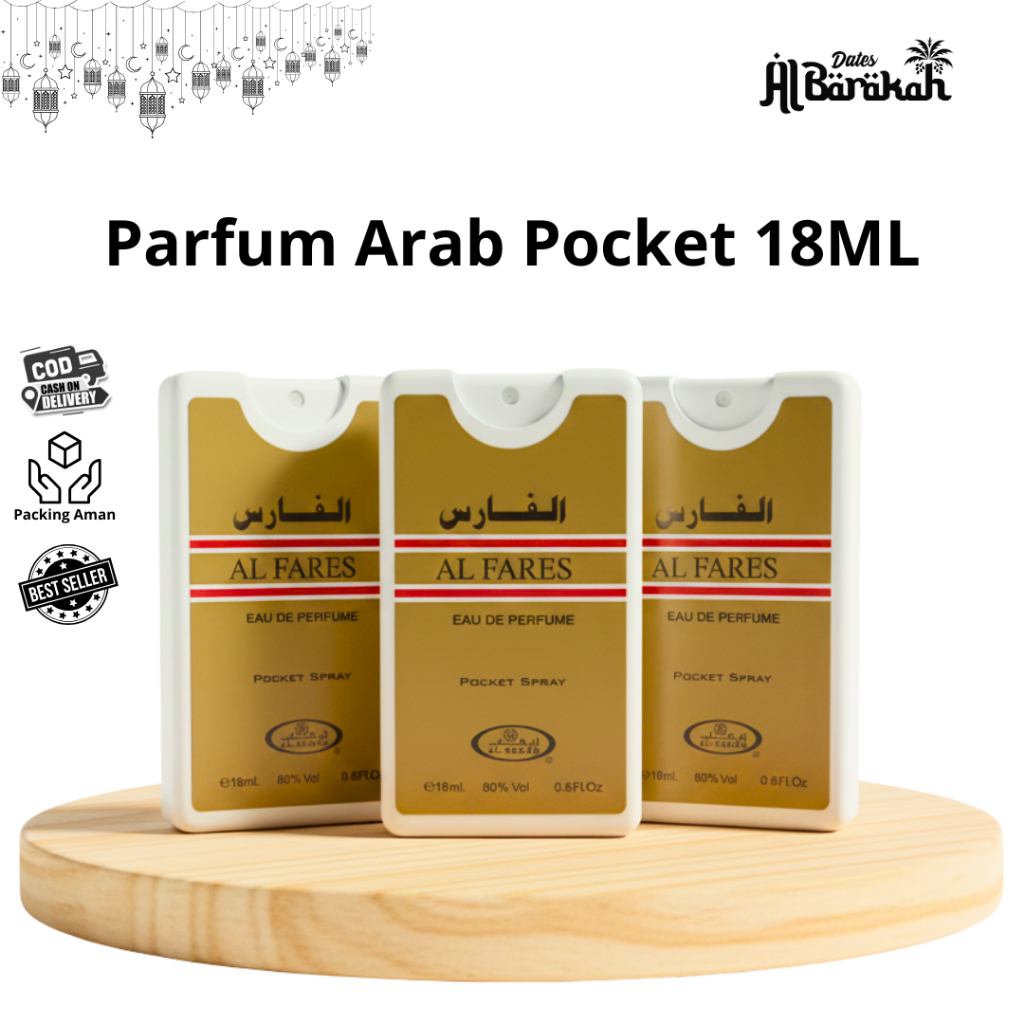 Parfum Pocket Al Fares 18ml – Non Alkohol, Praktis Dibawa, Wangi Khas Timur Tengah