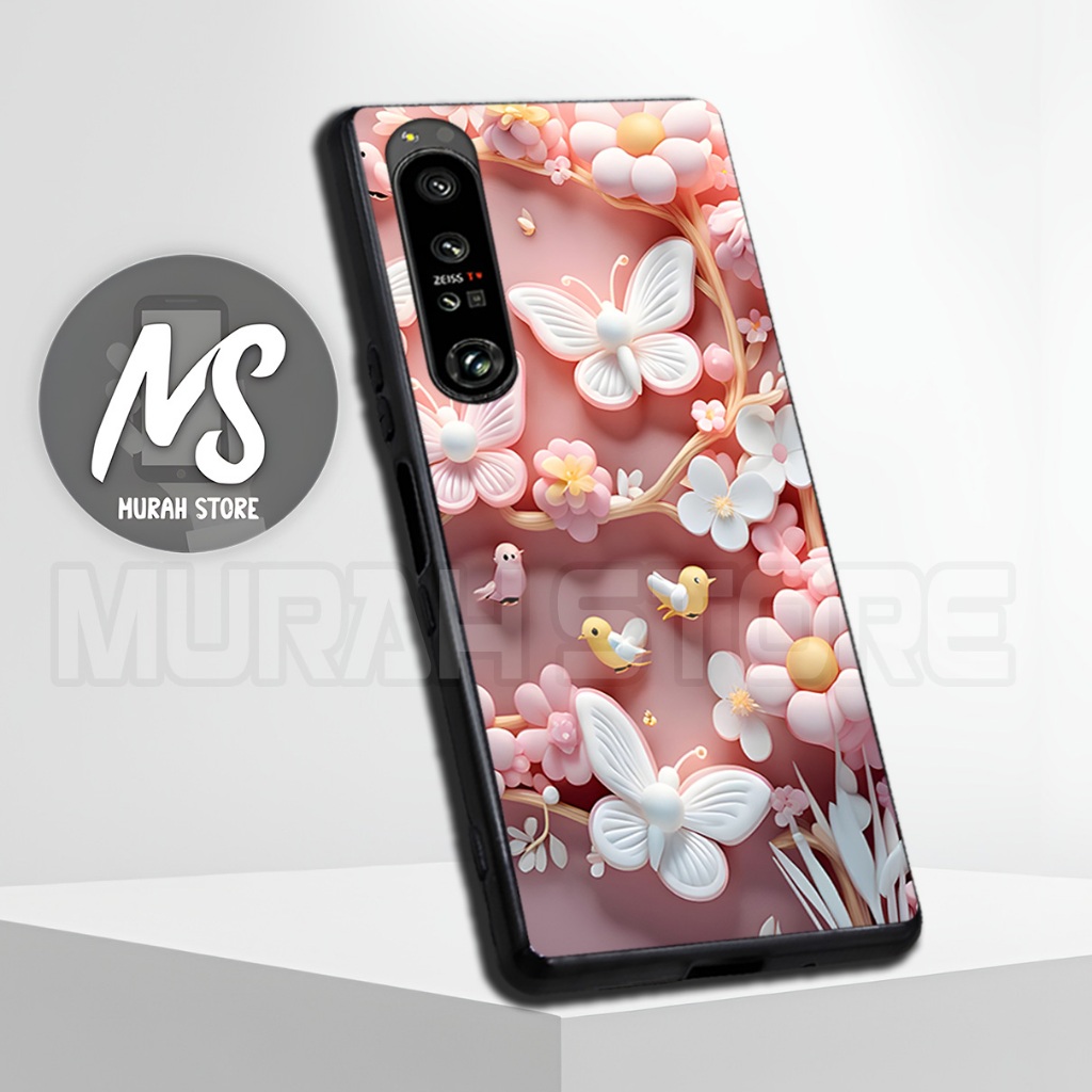 MS35/ Softcase Karet  SONY XPERIA 1 MARK 2/ MARK 4/ XPERIA 5 MARK 3 / Motif Bunga / Casing HP / Sili