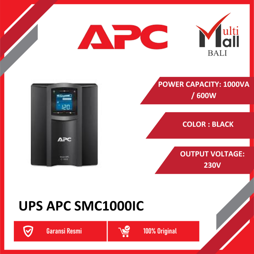 POWER APC UPS SMC1000IC 600Watts / 1.0kVA