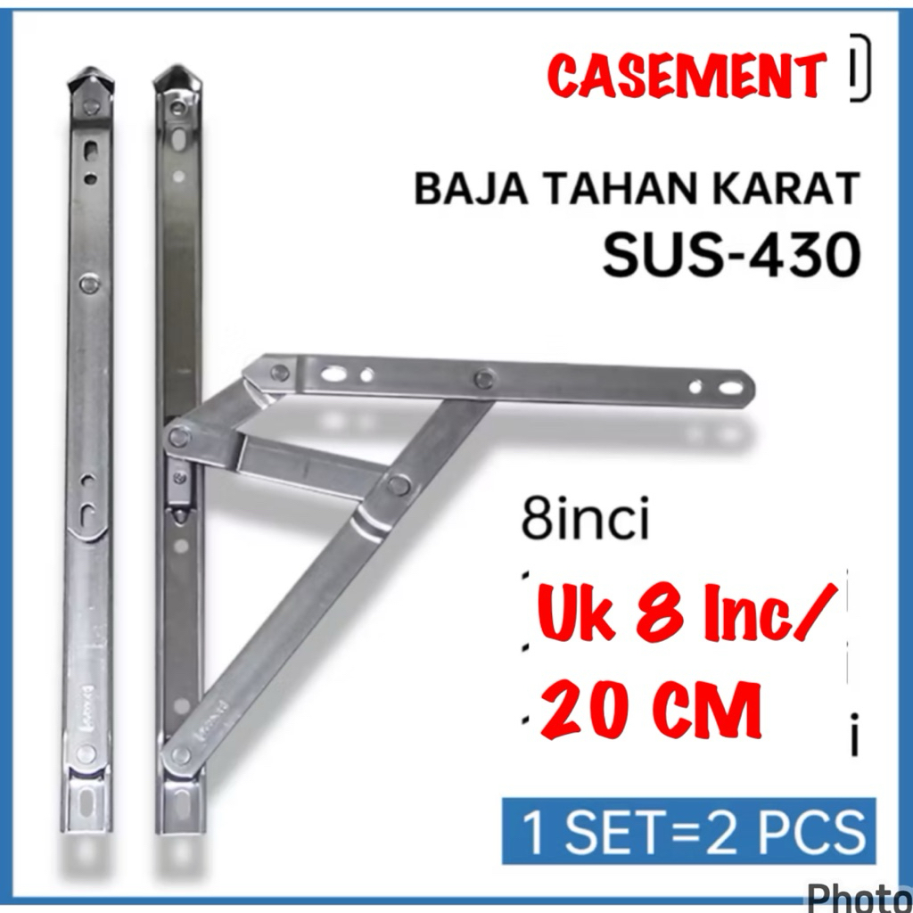 engsel jendela tingkap alumunium 8 inc engsel CASEMENT ukuran 8 inc engsel casement 8 inc window cas