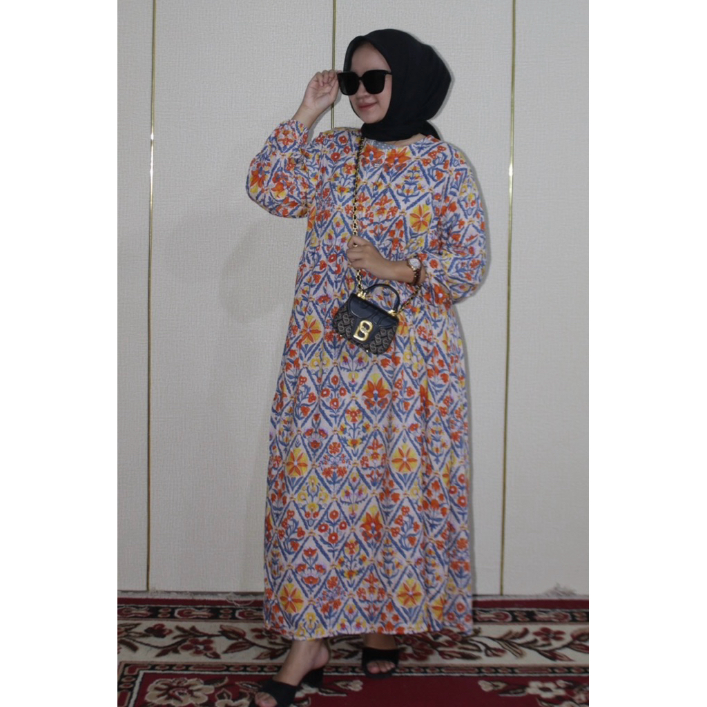 Alesha.store_id - Midi Dres Jumbo Rayon Premium Grade A LD 120 Busui Friendly /Dres Nyaman Kain Rayo