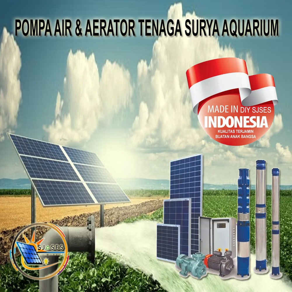 Aerator Tenaga Surya Aquarium Kolam PLTS Aerator On Grid Tanpa Baterai