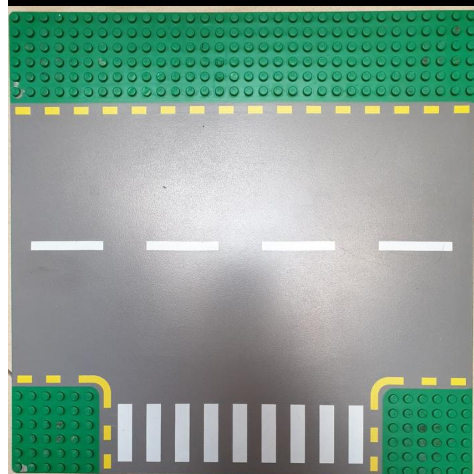 LEGO Base plate T Intersection Jalanan Pertigaan Hijau Garis Lurus Kuning