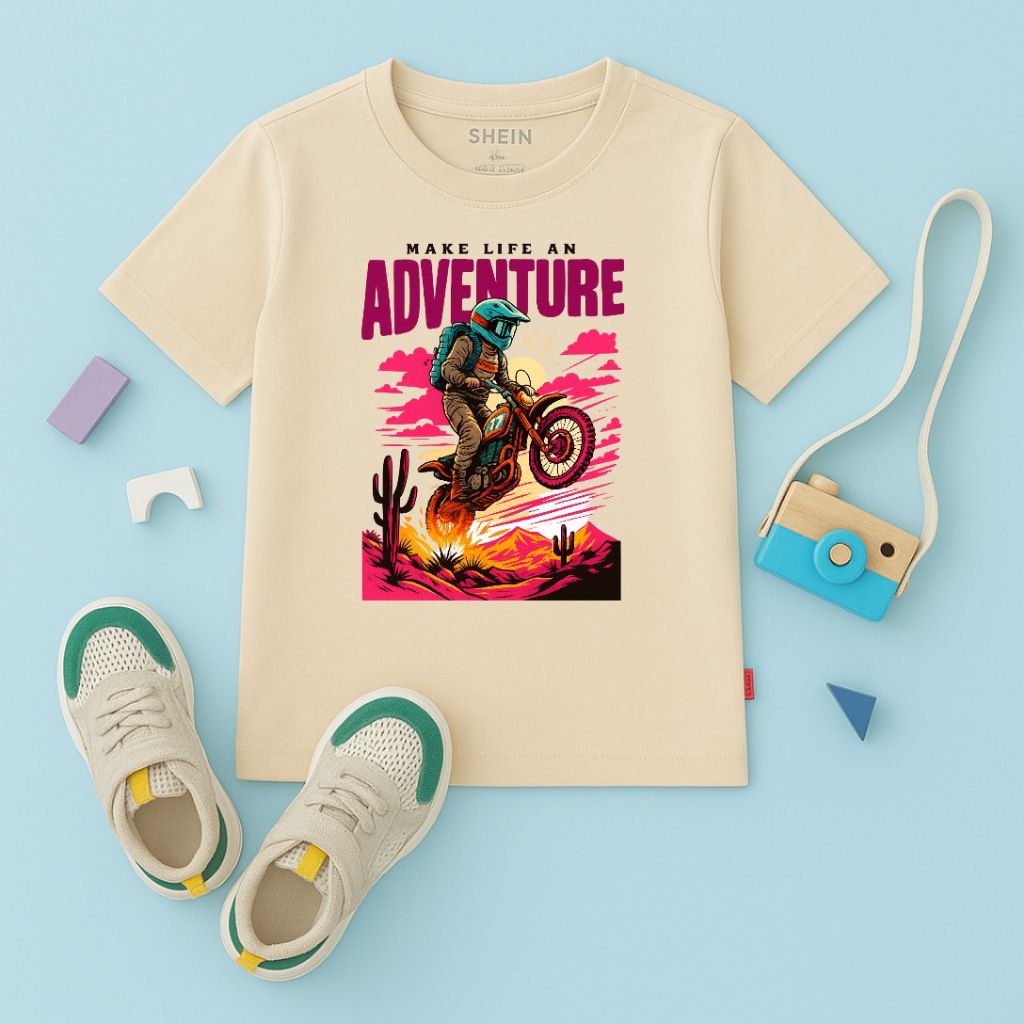 Kaos Anak Laki-laki Motif Motorcross Adventure / Baju Tshirt Anak Cowok Keren Gambar Motor Trail