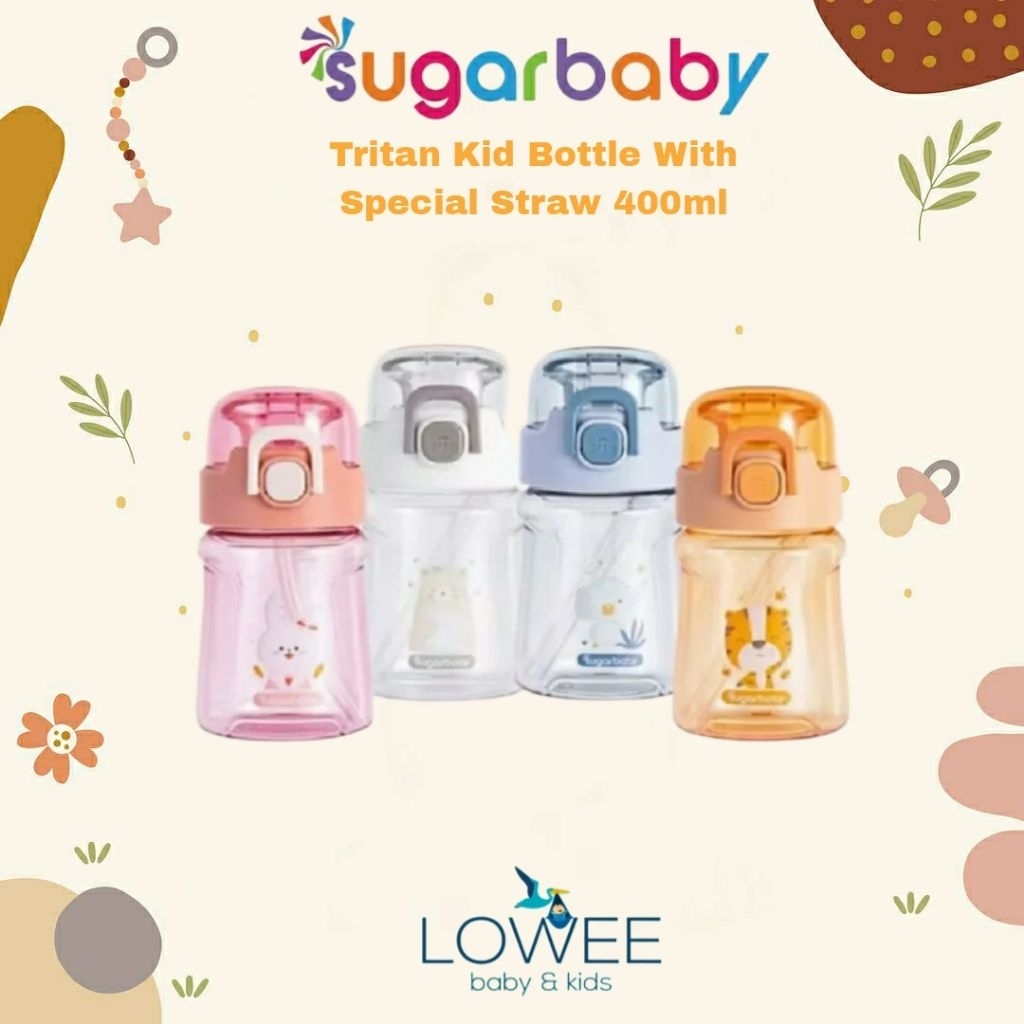 SugarBaby Tritan Kid Bottle With Special Straw 400ml Sugar Baby / Botol Minum Anak / Botol Minum Sek