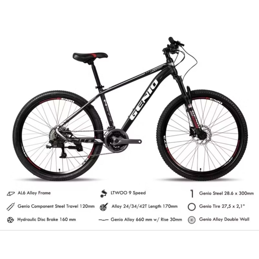 Sepeda MTB Sepeda Gunung Mountain Bike 573 Genio 27.5 Inch Alloy Hidrolik