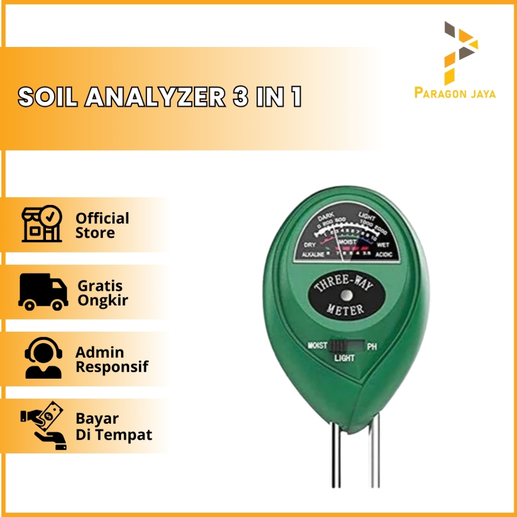 Soil Analyzer 3in1 3 in 1 Soil Moisture PH Light Meter ALAT CEK TANAH manual model terbaru