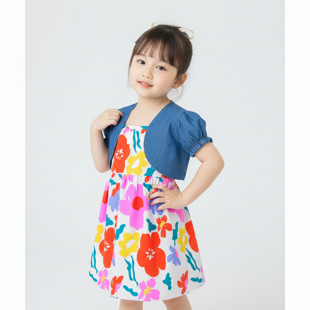TokoMilkan  Dress Anak Perempuan  Leona Set Kids | Pakaian Rok Umur 1-4 Thn
