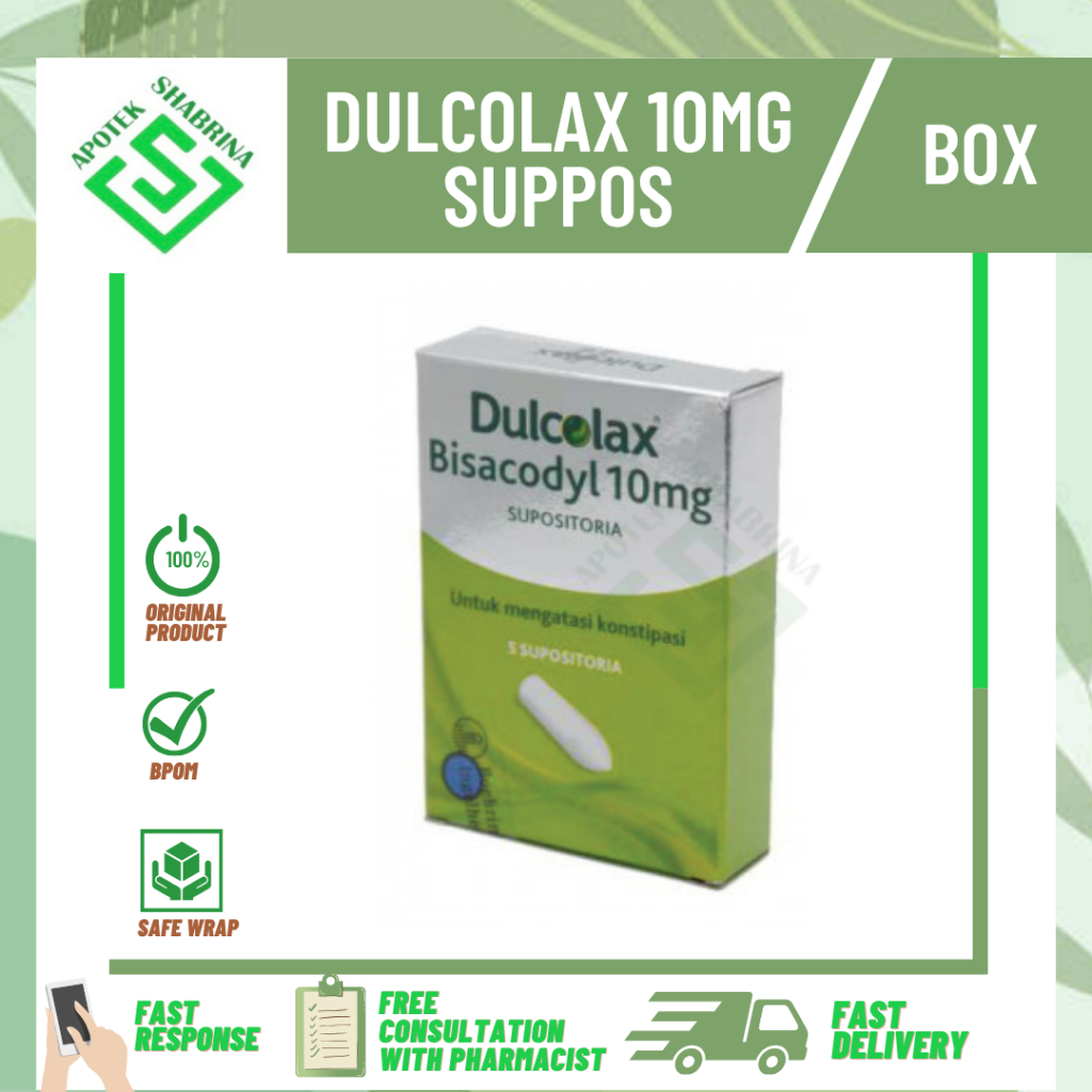 DULCOLAX 10MG / suppos / BOX / mengatasi sembelit / susah buang air besar