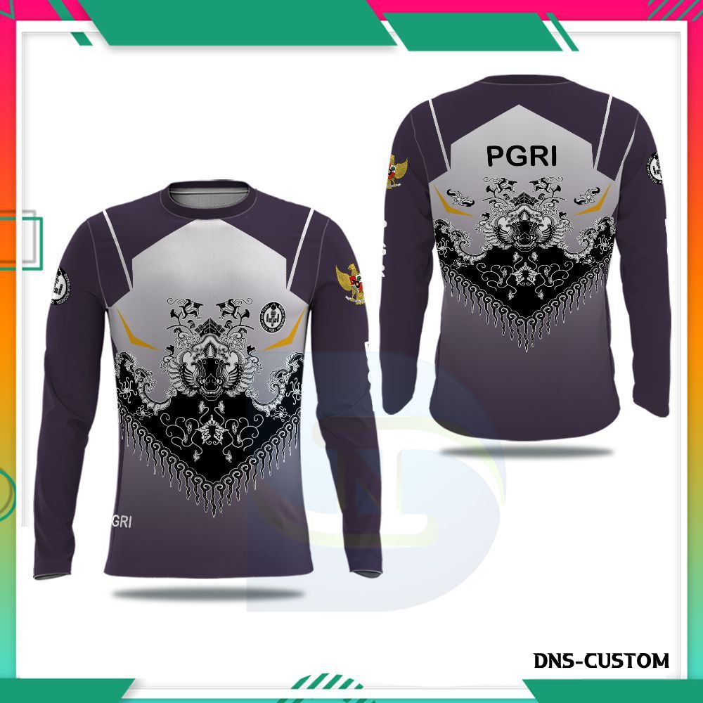 PGRI Kaos Batik Pria Fullprint Lengan Panjang