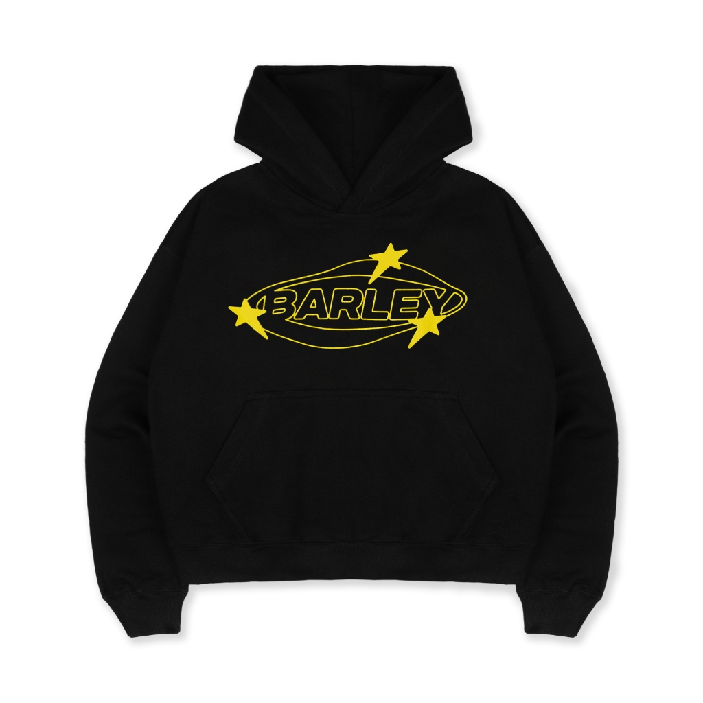 Barley Division Clave Black Hoodie Boxy
