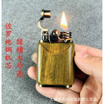 Korek api minyak zorro armor z605 wood - Kayu hijau