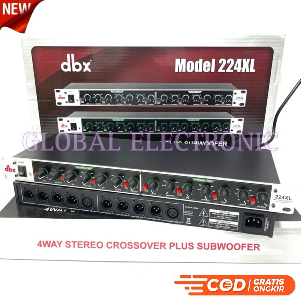 Crossover dbx 224XL + SUBWOOFER Dbx 224 XL Sub 4-way or stereo 2-way/3-way Crossover Plus