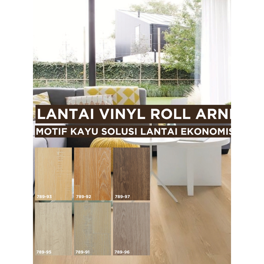 Karpet Vinyl Roll Arni Motif Kayu Tebal 1,5mm Harga Permeter