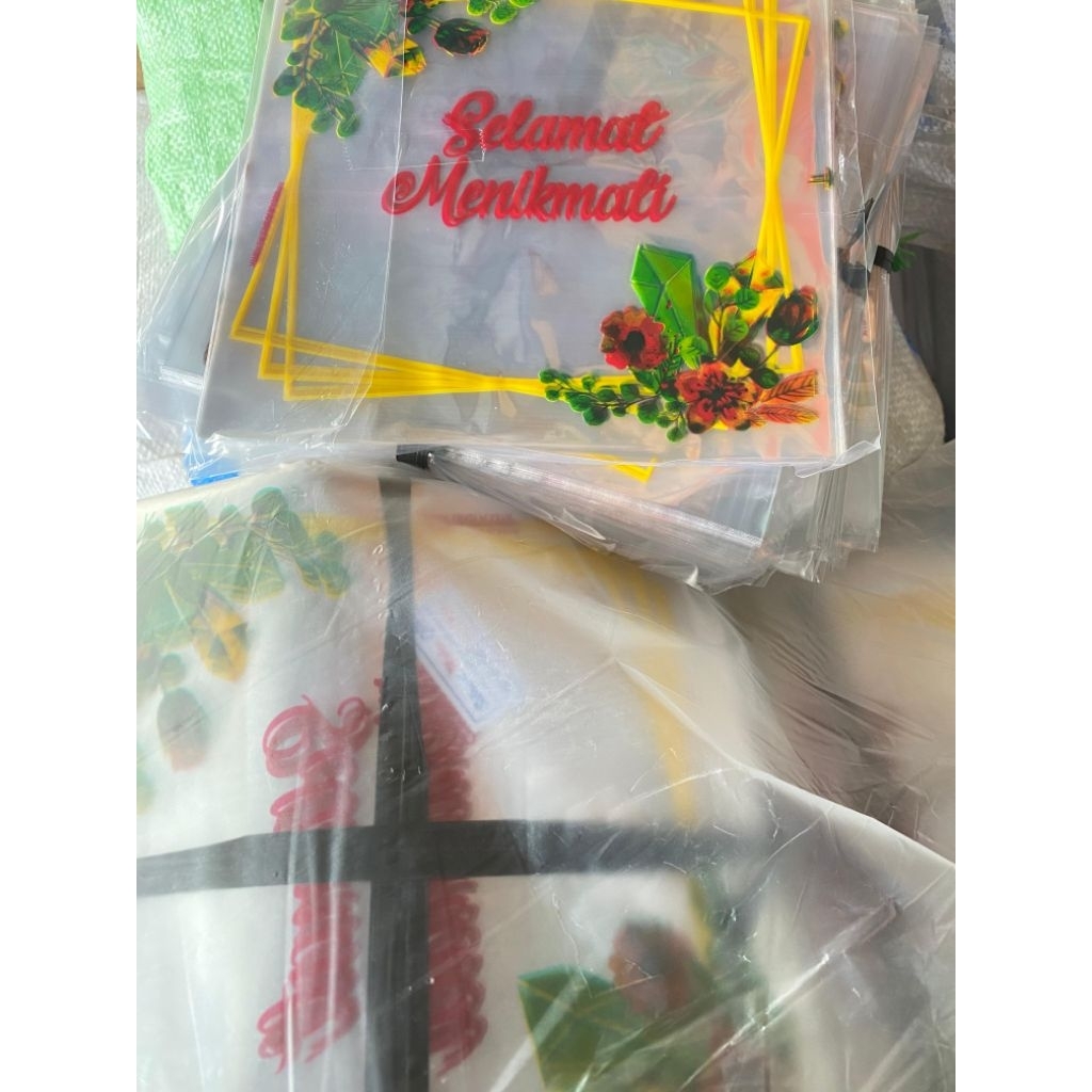 plastik selamat menikmati/selamat makan uk 18x18
