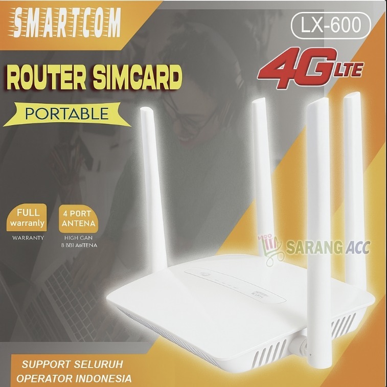 < SMARTCOM > Wifi Wireless Router 4G LTE CPE Smartcom LX600 150Mbps SIMCARD Modem wifi Hotspot