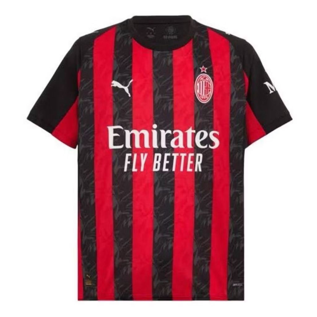 Jersey Bola Ac milan Home 2025 2026 Baju bola Ac milan terbaru logo bordir