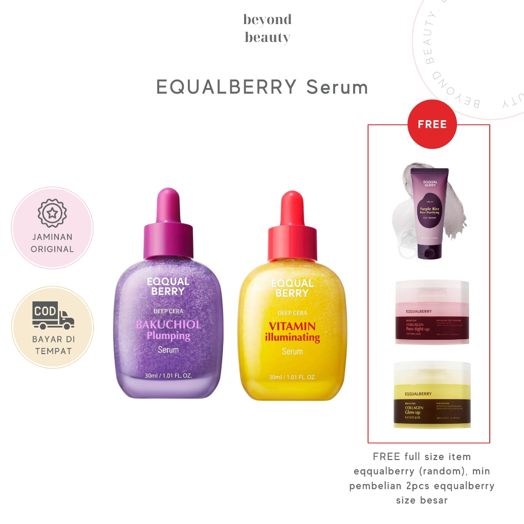EQQUALBERRY Bakuchiol Plumping serum 30ml | EQQUALBERRY Vitamin iluminating serum 30ml