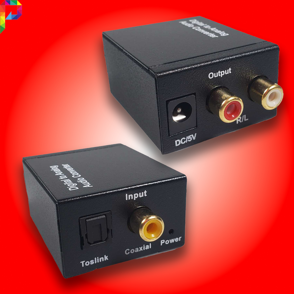 Konverter Audio DAC Digital ke Analog Coaxial & Toslink Fiber Optik Optical to RCA Converter