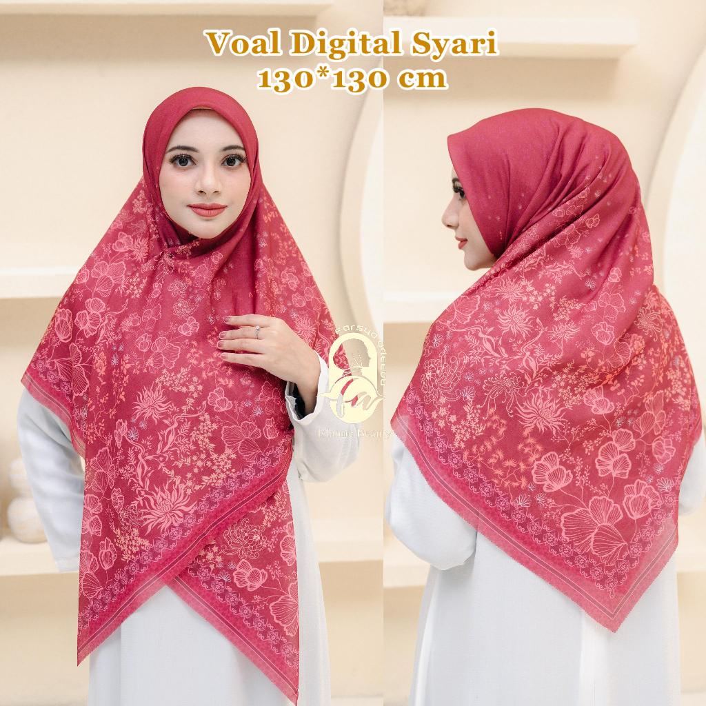 Hijab Segi Empat Voal Jumbo Motif Syari / Voal Denay Series altha hijab / Seragaman