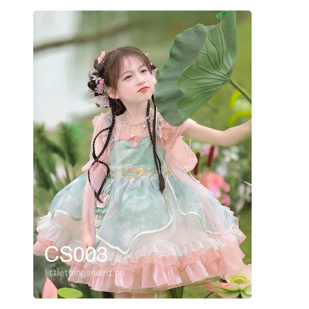 Dress Cheongsam Lolita Anak-anak (CS003) | Baju Anak Perempuan | Dress Lolita | Dress Anak-anak | Ba