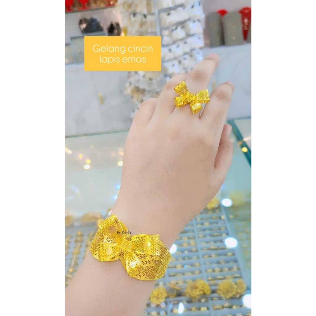 Gelang Kendari danCincin Xuping Lapis Emas