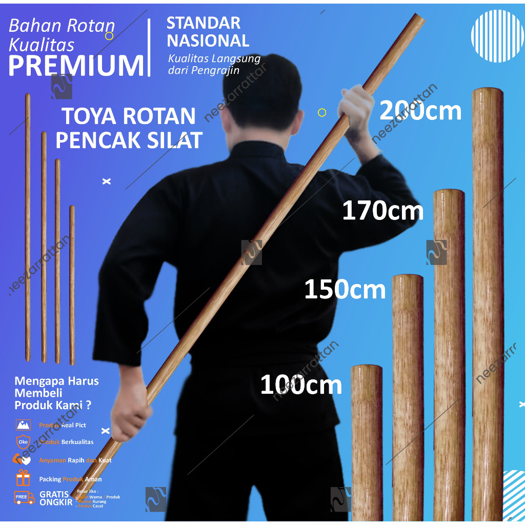 [TOYA ROTAN 170CM] TOYA ROTAN/TOYA PENCAK SILAT/TOYA ROTAN ASLI/TONGKAT ROTAN/SARUNG TOYA