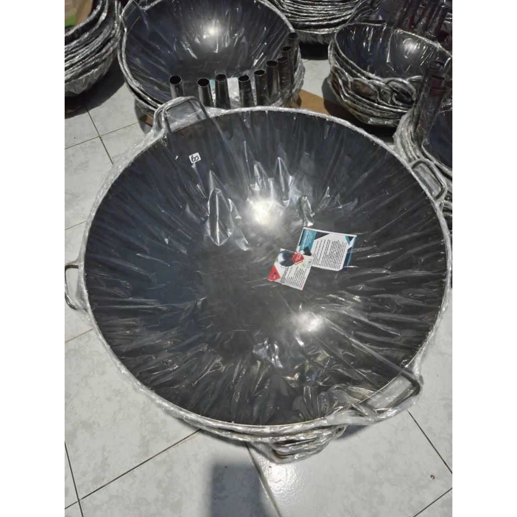 WAJAN ANTI LENGKET 60cm // WOK SEASONING // Wajan Baja //Wajan Besi