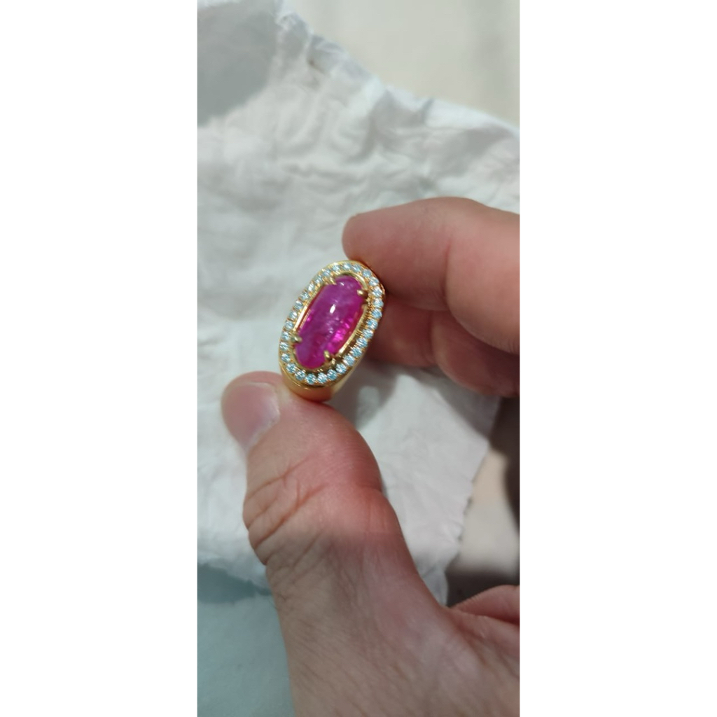 Cincin Batu Natural Ruby H-a Ori Burma