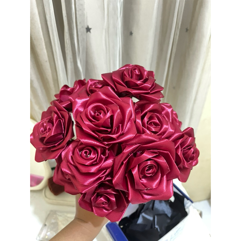 Bunga satin gembul || 1 pcs bunga satin || Bunga pita satin satuan