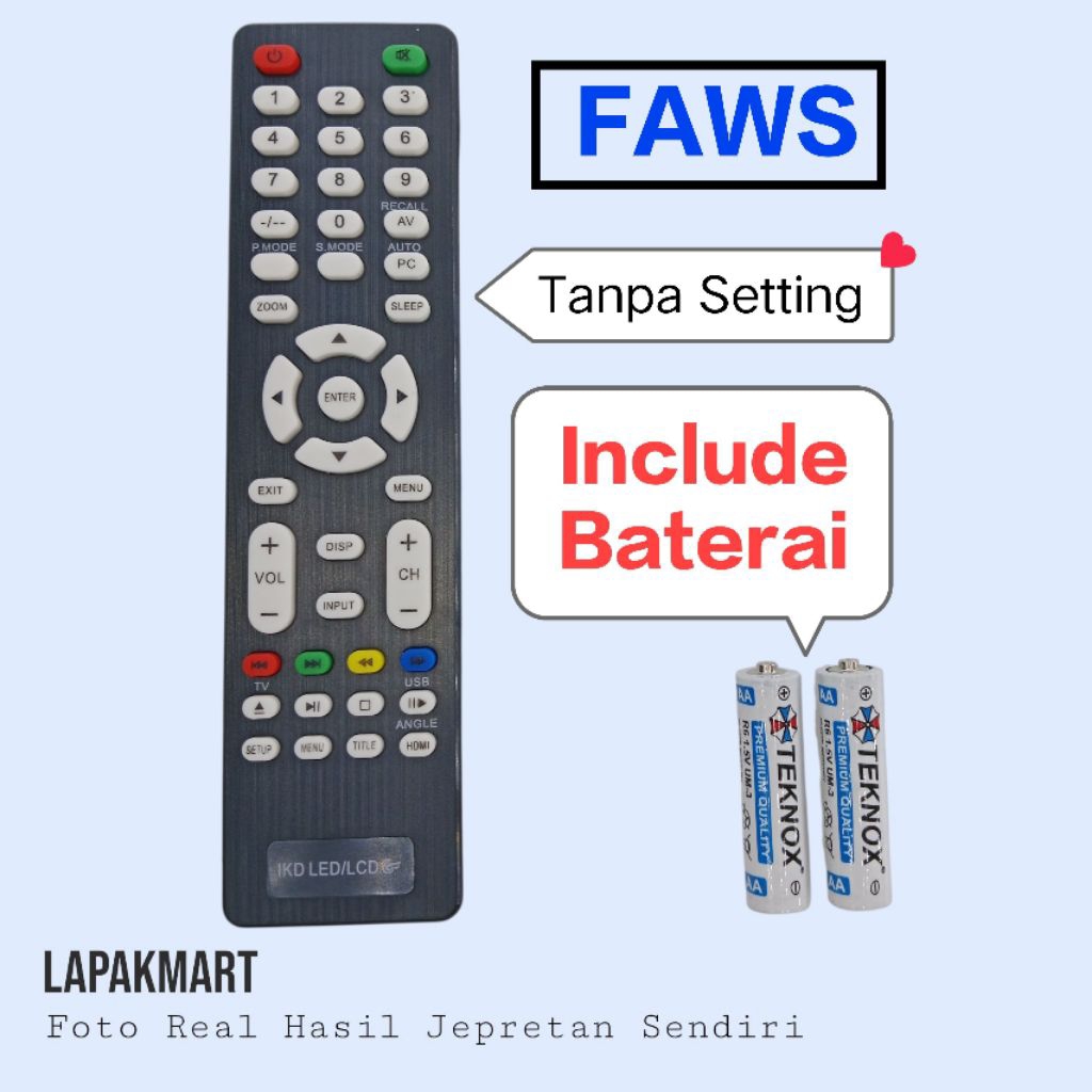 Remot remote Multi Untuk Tv FAWS LCD LED Tanpa setting