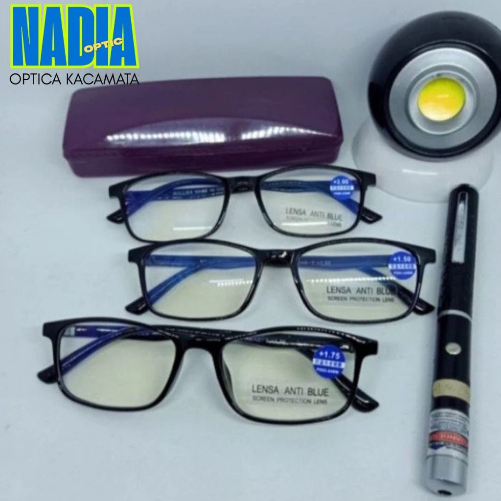 KACAMATA PLUS / BACA MURAH FRAME ELASTIS LENTUR UNTUK PRIA DAN WANITA - NADIA OPTIK