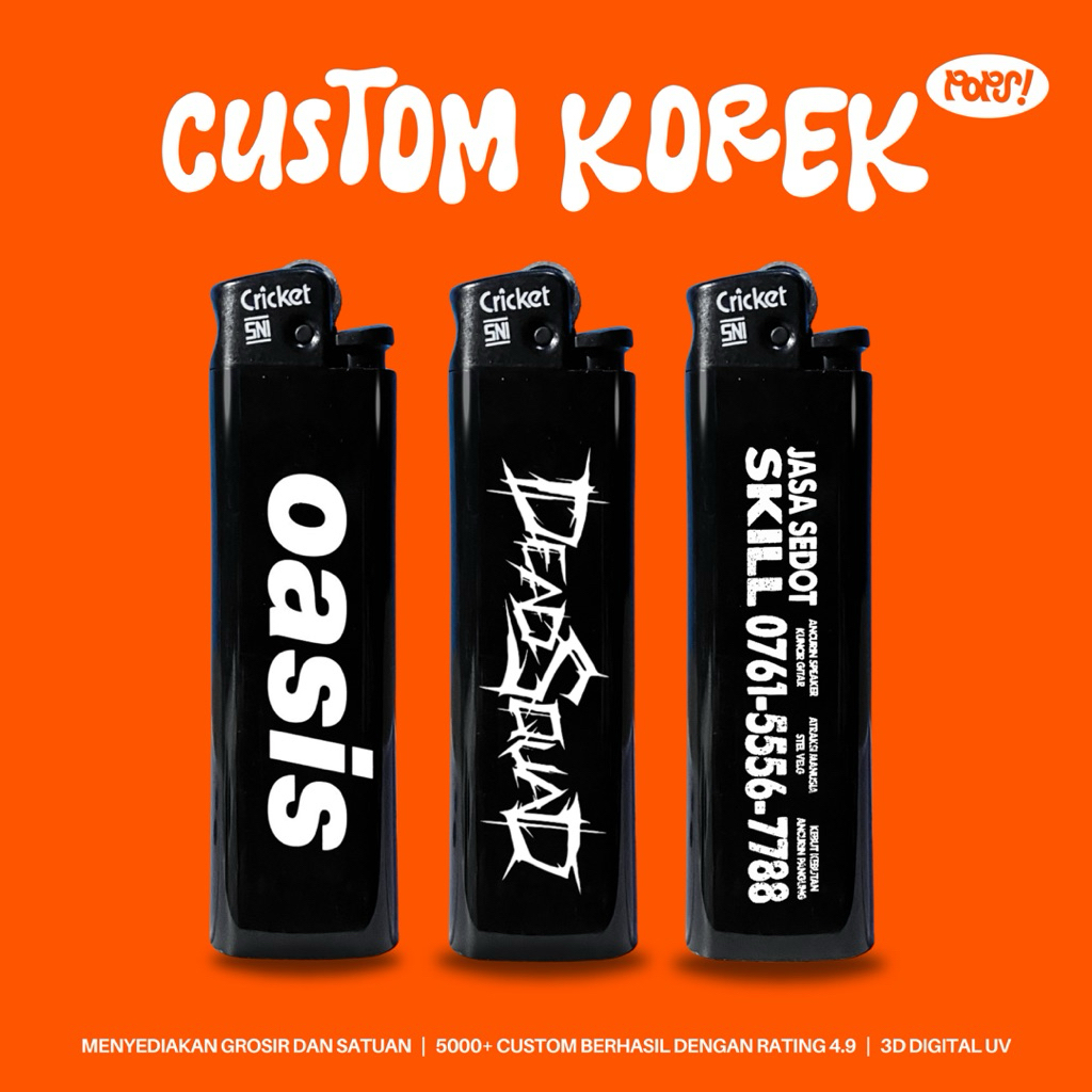 CUSTOM CRICKET KOREK KALCER SATUAN DAN GROSIR