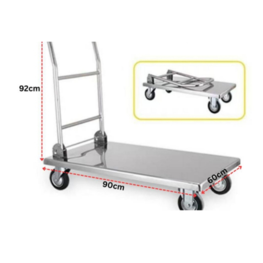 Troli Lipat troli barang troli makanan troli Serbaguna Stainless Steel anti karat