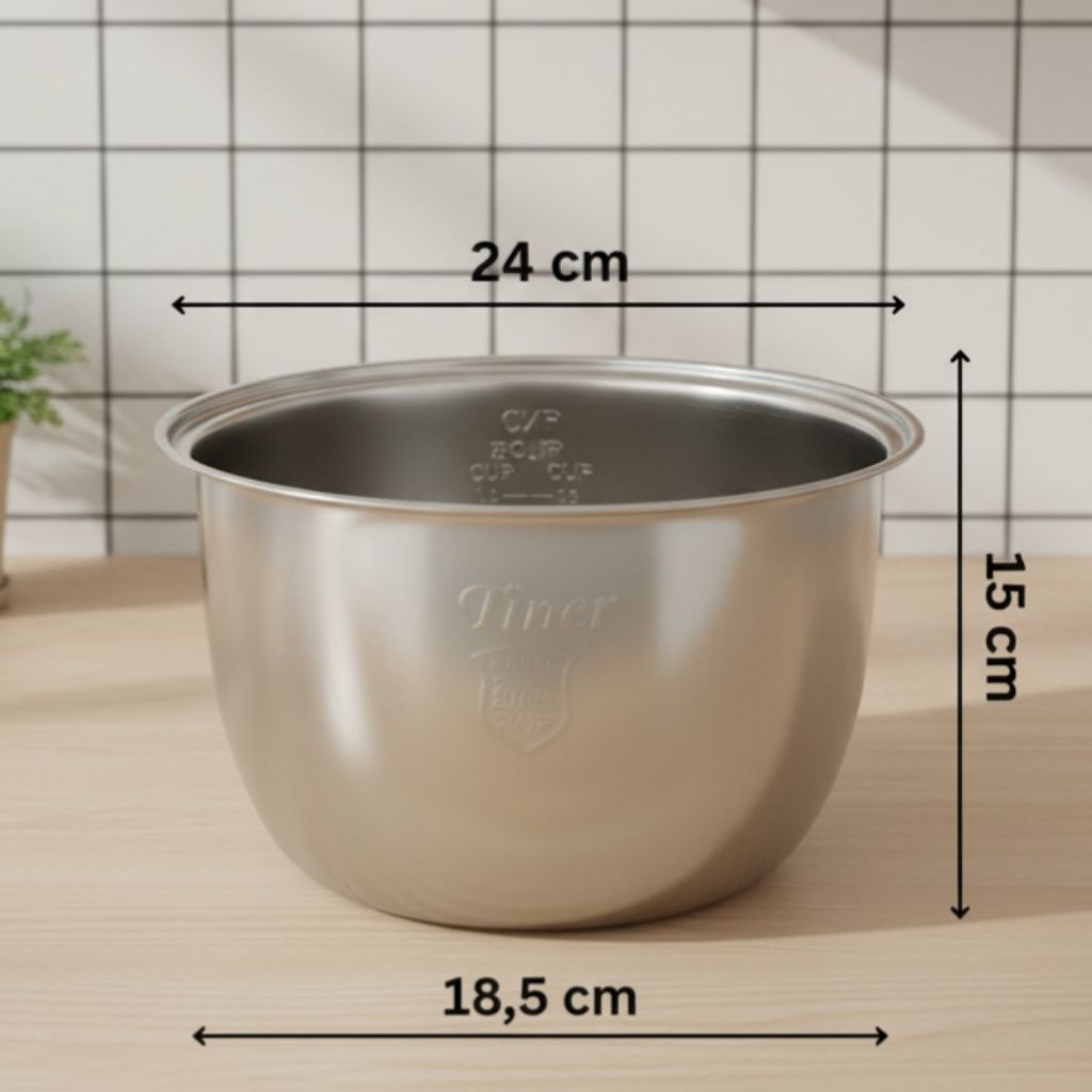 INNERPOT RICE COOKER STAINLESS STEEL SUS 304 2 LITER TINGGI 14.7 CM