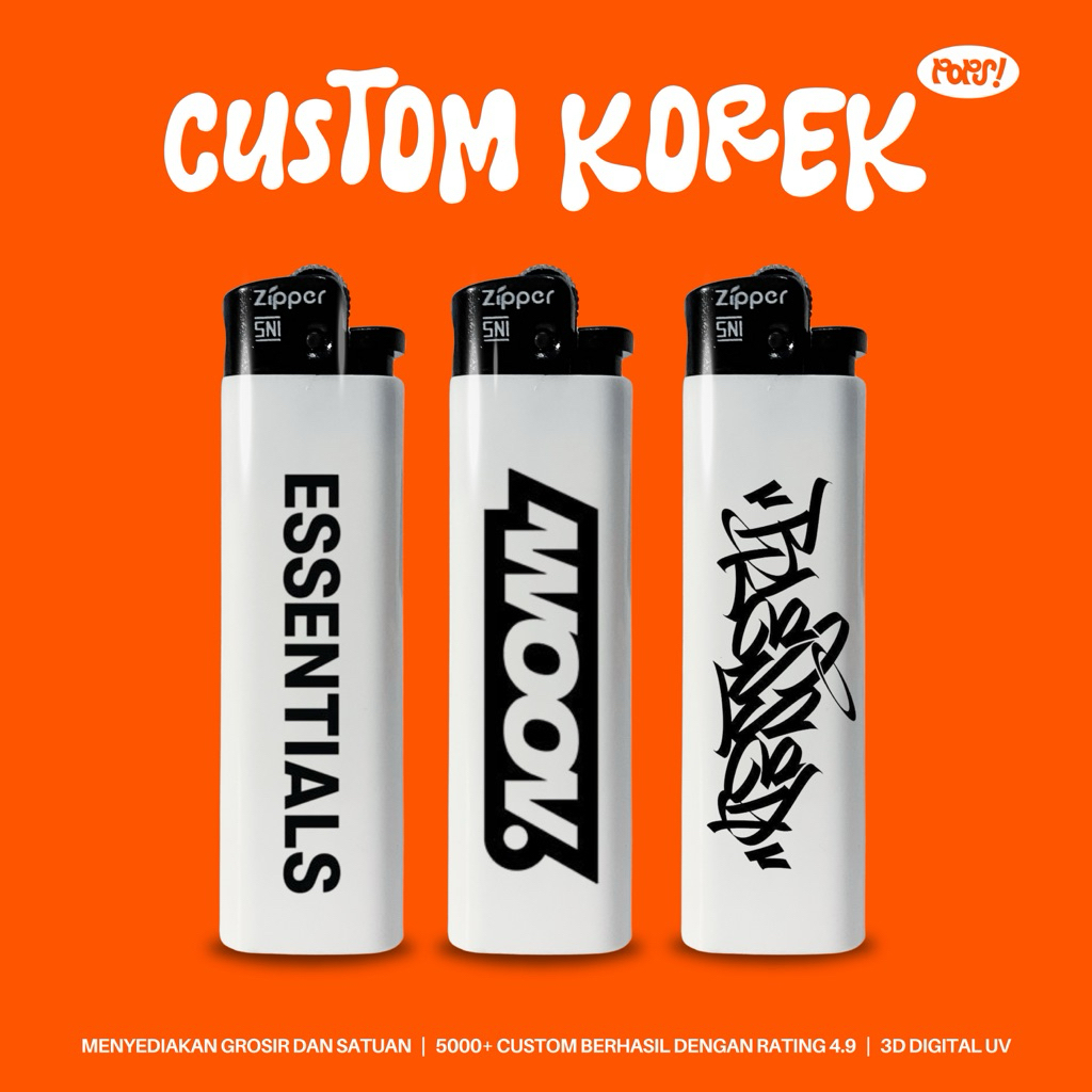 KOREK KALCER CUSTOM SATUAN DAN GROSIR | KOREK ZIPPER MIRIP CRICKET