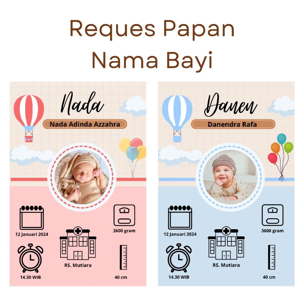 reques papan bayi | papan nama anak | dekorasi kado lahiran | hiasan lahiran