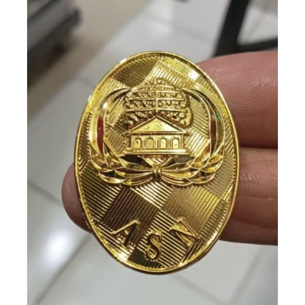 PIN KORPRI PIN ASN OVAL MAGNET SEPUHAN EMAS
