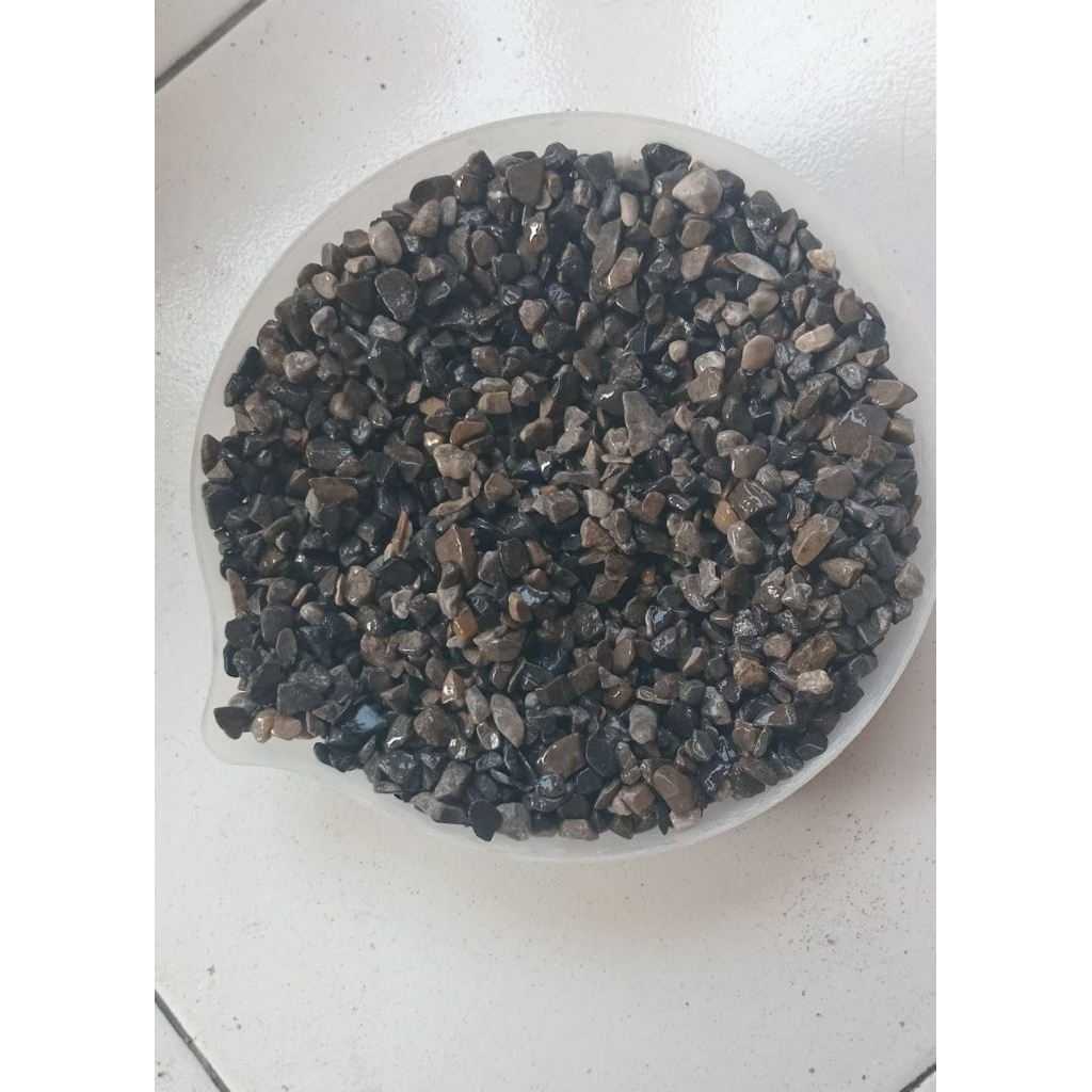 Batu traso hitam 1kg/batu sikat hitam/batu krikil hitam/batu koral hitam/batu karpot