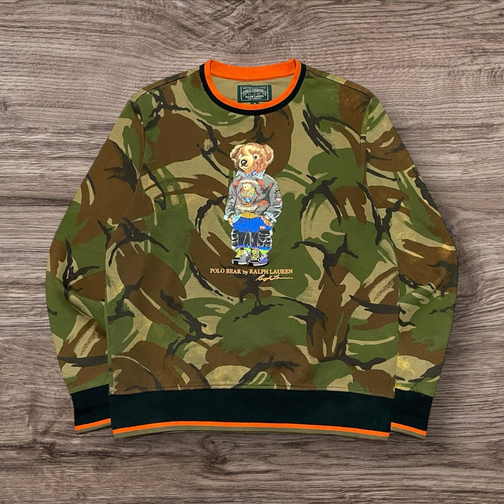 CREWNECK - VINTAGE POLO RALPHLAUREN BEAR CAMO SECOND