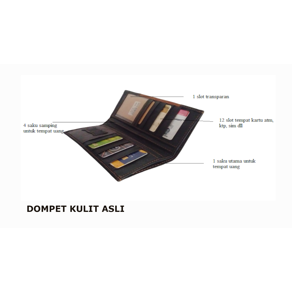 Dompet panjang Augustine kulit asli