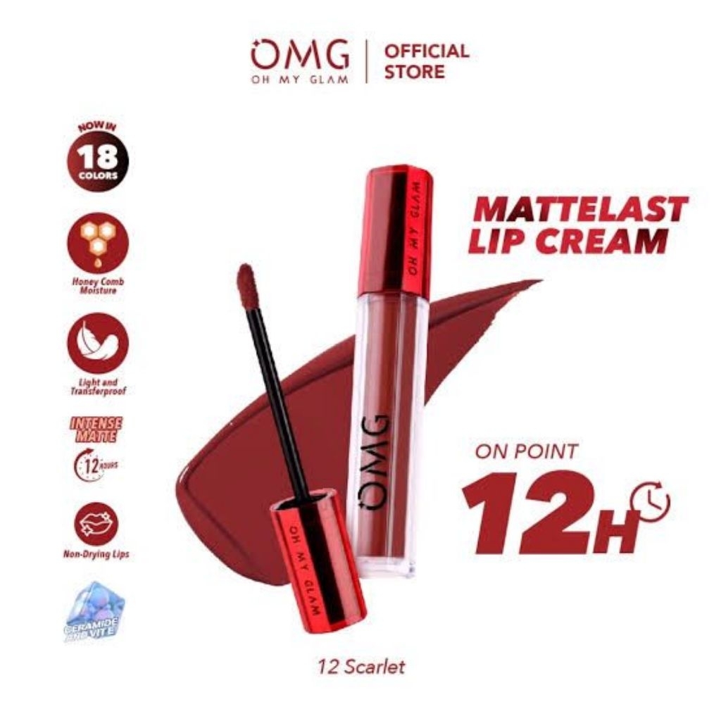 OMG lipcream 12 scarlett grosiran 6 pcs