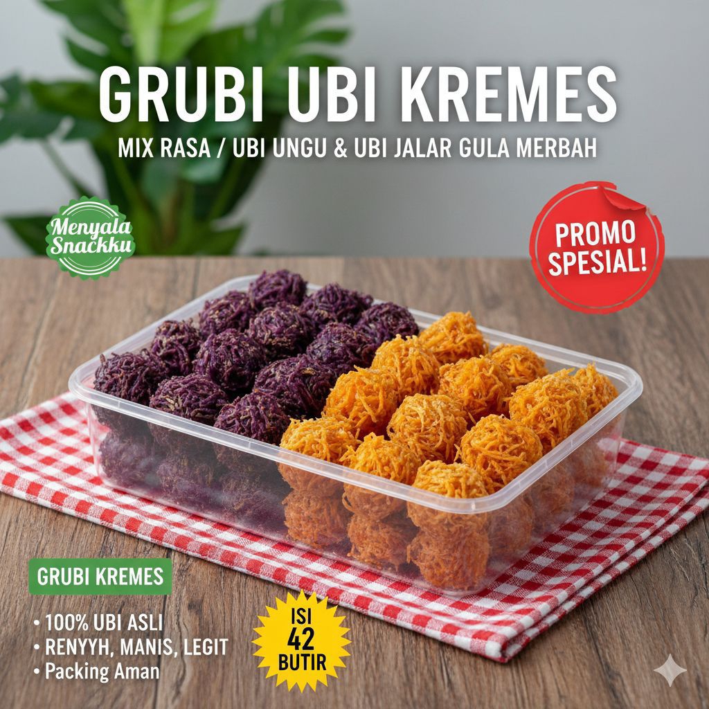 Grubi Ubi Kremes Mix Rasa/ Ubi Ungu/ Ubi Jalar Gula Merah