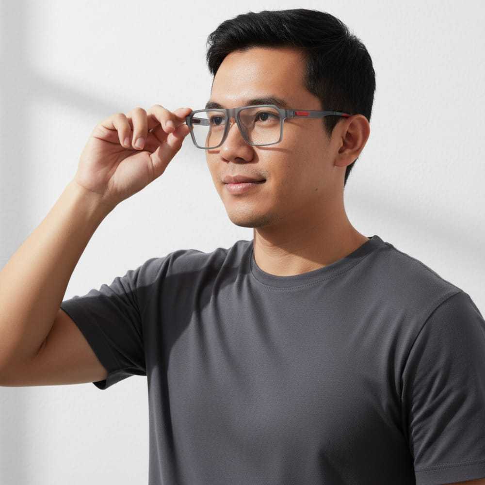 Adidas Frame Kacamata Pria Kaca Mata Minus Cowok Bluecromic Kotak Besar Lentur Elastis