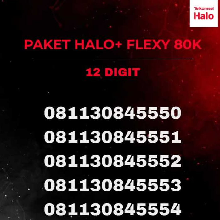 KARTU TELKOMSEL HALO PASCABAYAR / NOMOR CANTIK / NOMOR 12 DIGIT FREE KUOTA 35 GB