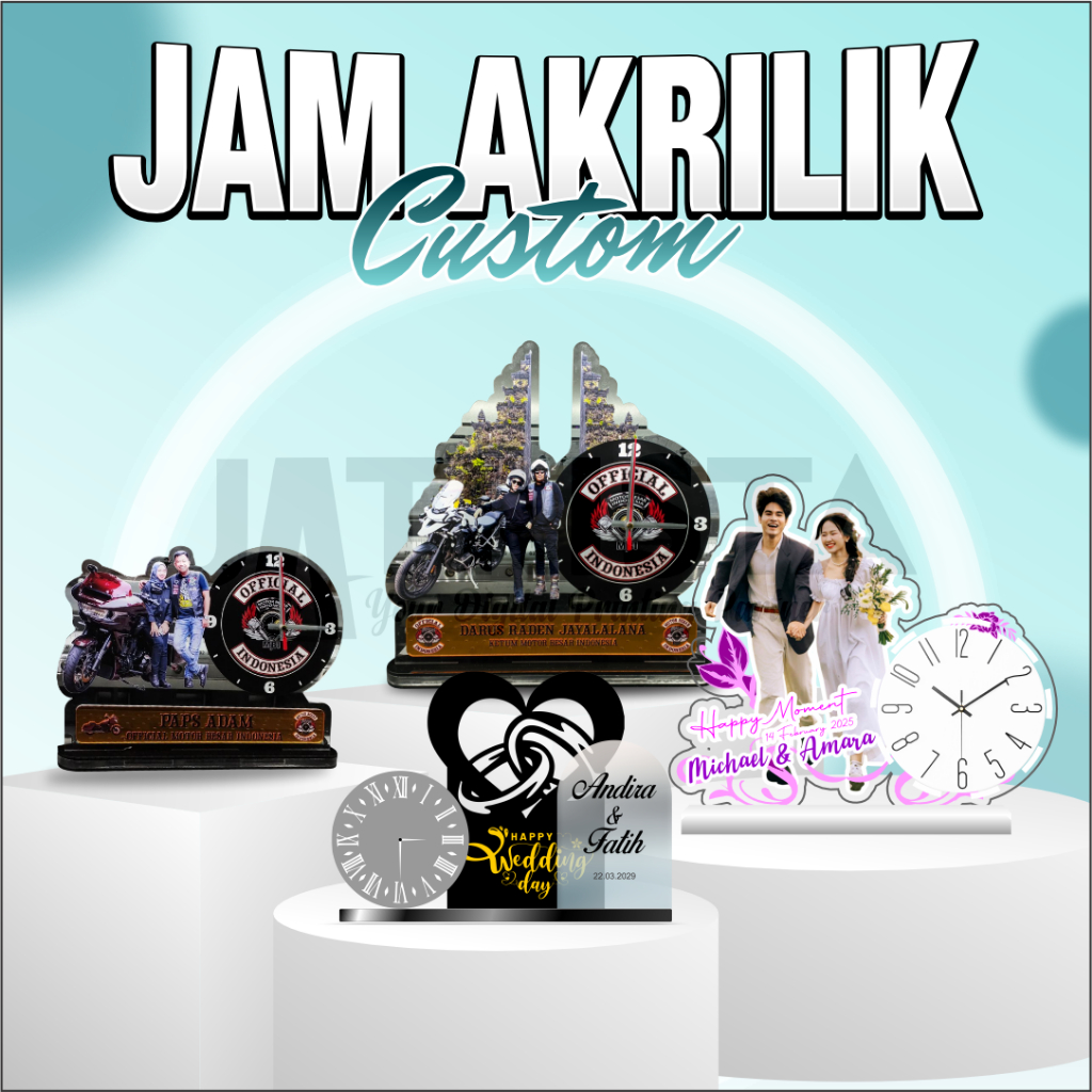 JAM DINDING CUSTOM | JAM AKRILIK | JAM PREMIUM | KADO PERNIKAHAN