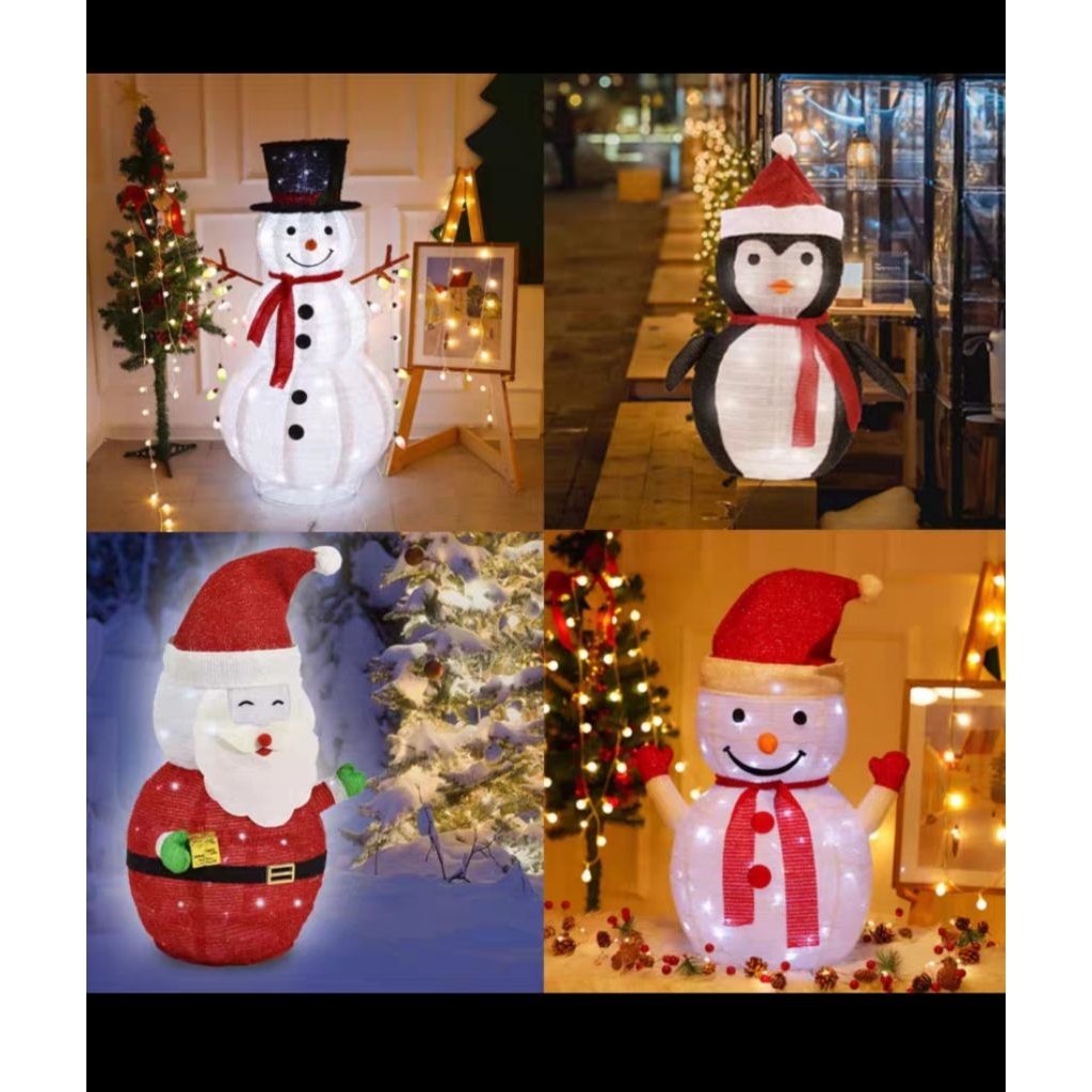 Dekorasi Natal/Christmas Pop Up Snowman Santa Claus Christmas Bell/Lonceng Natal