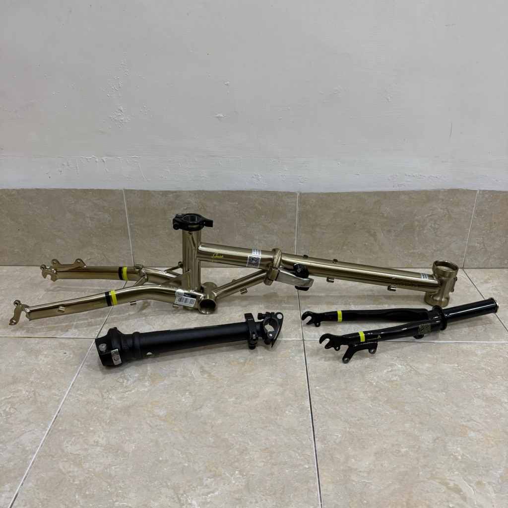 Fnhon Gust Discbrake warna Titanium Frameset + Handlepost